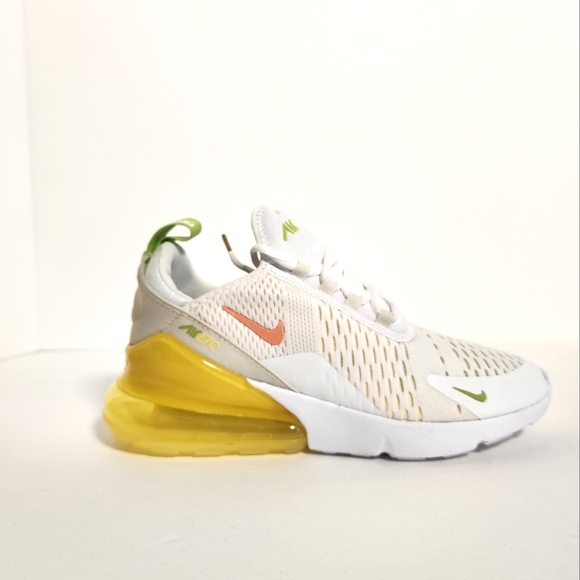 Nike Air Max 270 White Crimson Bliss Running Sneakers DV2184-100 Wmn's Size 7.5 - Picture 6 of 9